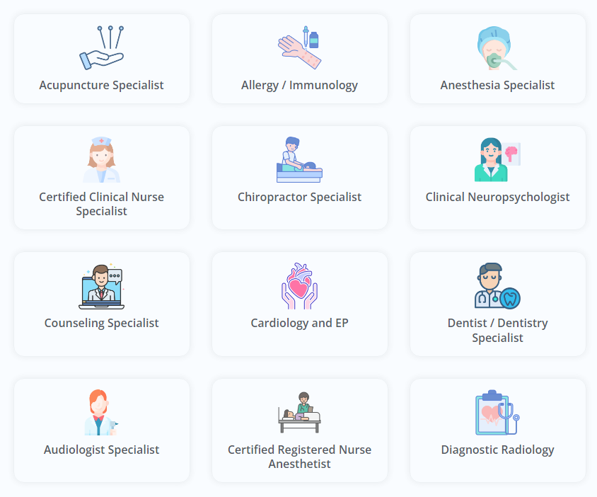 medical specialities of rcm centric